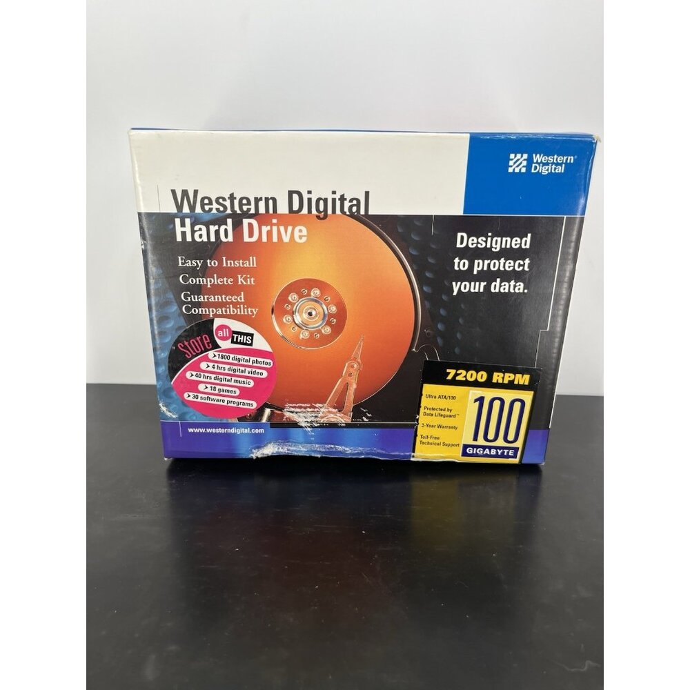 Vintage Western Digital Internal EIDE 100‎ GB Hard Drive Model WD1000BB.